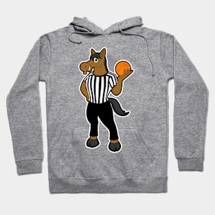 Horse as Referee with Basketball & Whistle Hoodie